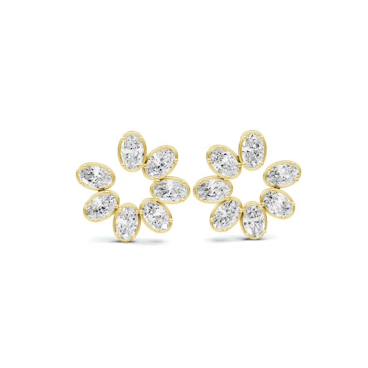 Blooming Oval Cluster Studs
