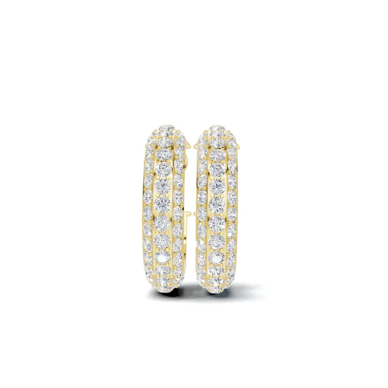 Radiant Triple Row Hoops