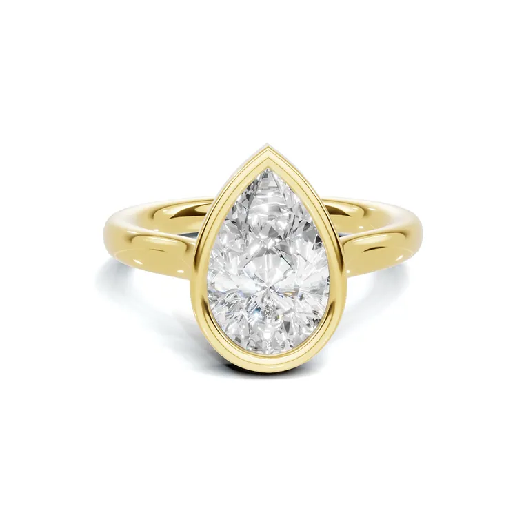 Pear Veil Bezel Solitaire Ring