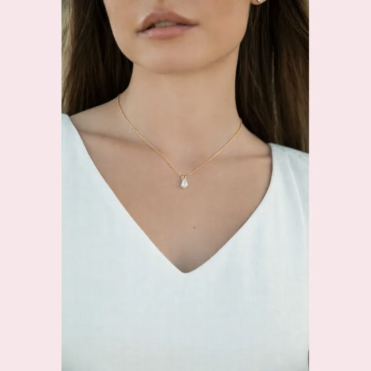 Pear Shaped Lab Diamond Pendant
