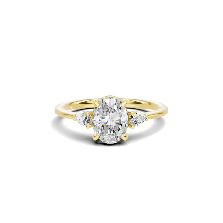 Oval Serenity Three Stone Ring