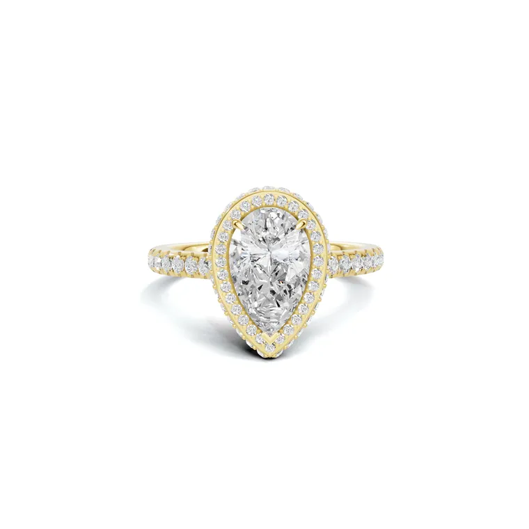 Pear Lumina Halo Ring
