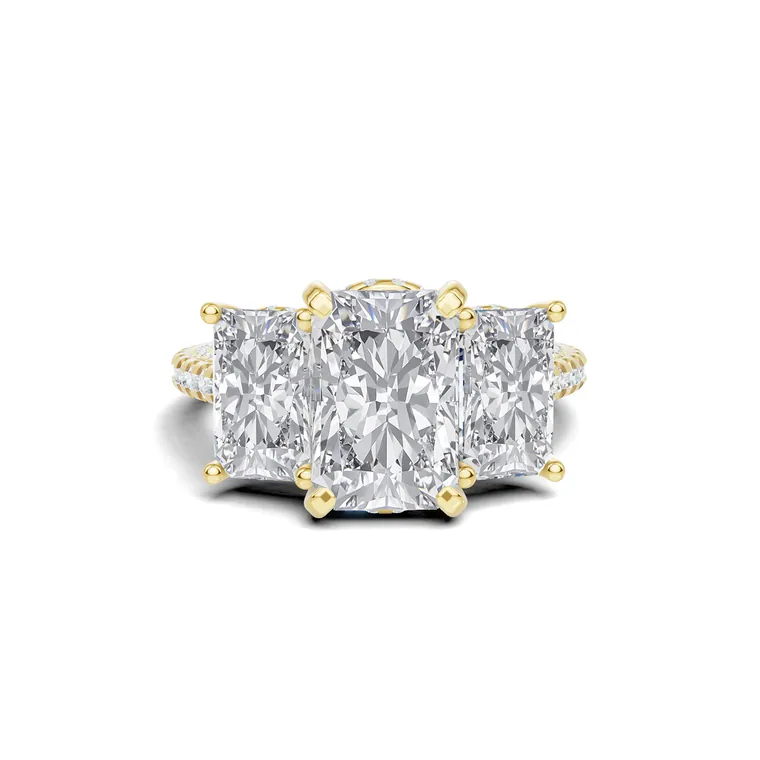 Clarisse Three Stone Radiant Ring