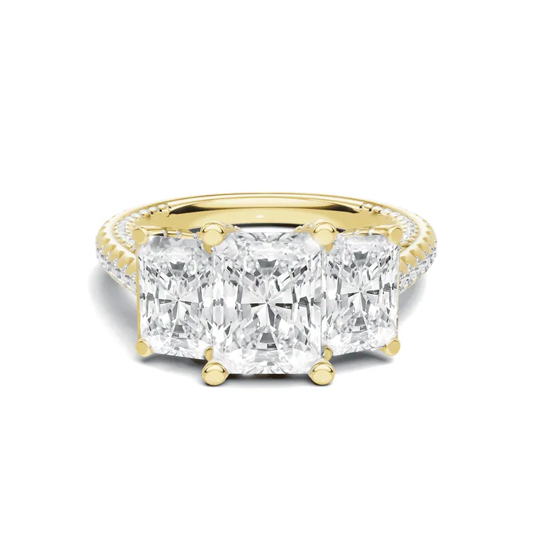 Evelisse Three Stone Cushion Ring